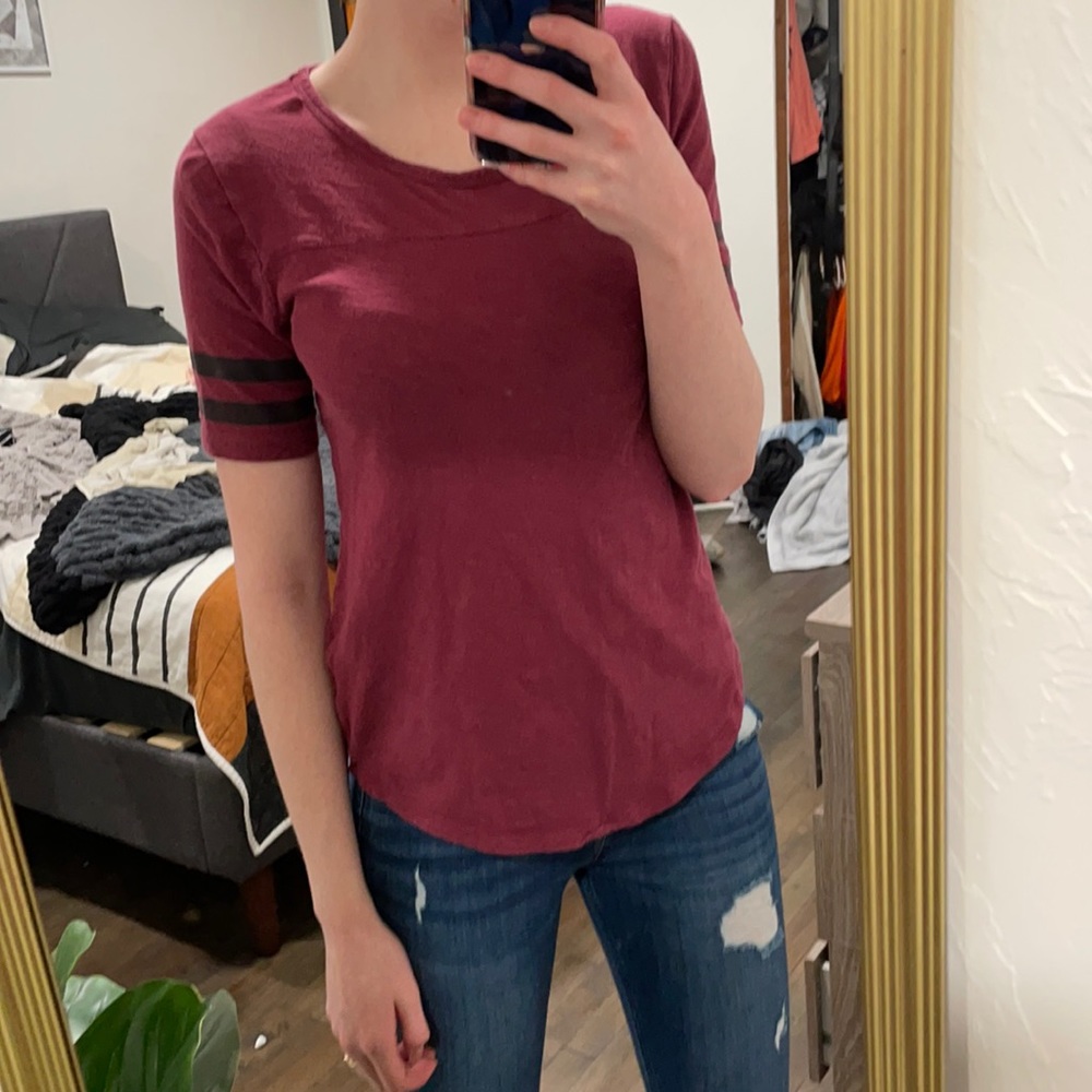 Maroon top